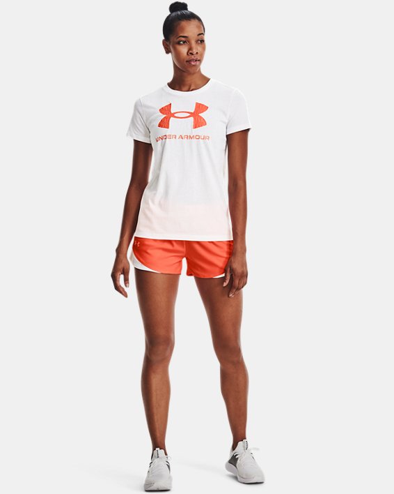 Women's UA Play Up Shorts 3.0, Orange, pdpMainDesktop image number 2